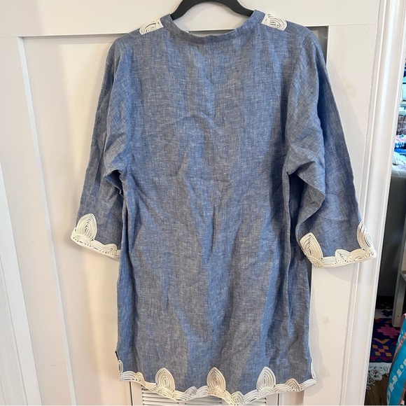 Boden Womens Embroidered Linen Kaftan Dress size 8R - Picture 9 of 9
